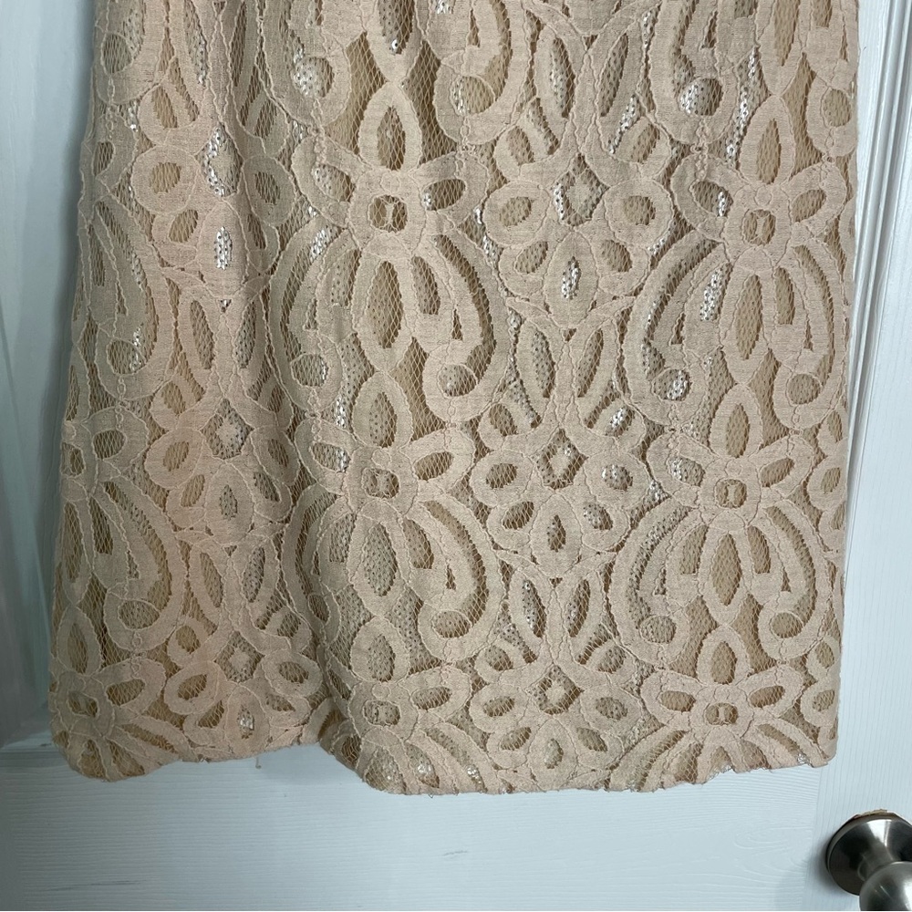 Ali Ro Gold Lace Designer Racer Back Dress - Picture 6 of 10